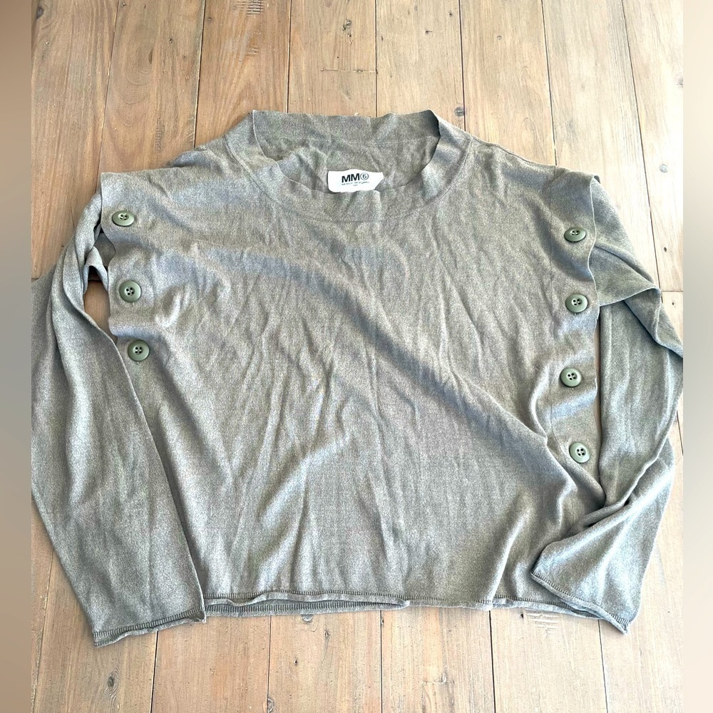 Maison Martin Margiela MM6 women khaki brown button top NWOT